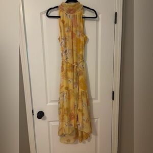 Eliza J Yellow Floral Midi Dress